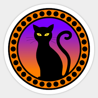 Halloween Black Cat Sticker